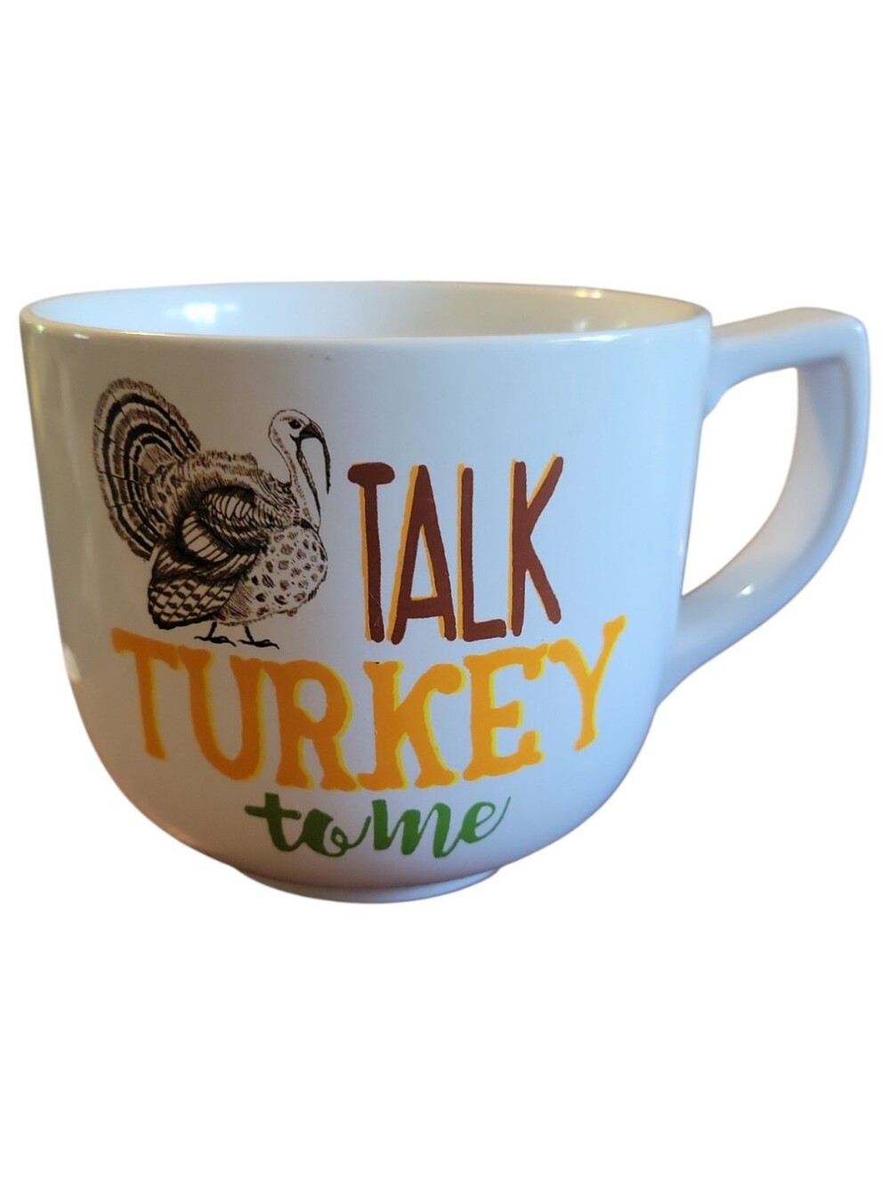 2018 Talk Turkey To Me Stoneware Coffee Soup Cup Mug 28oz Fall Thanksgiving